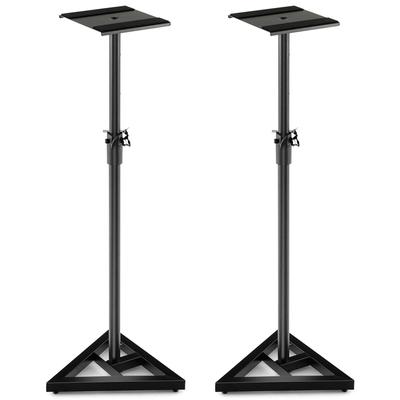 Speaker Stands Pair Height Adjustable Floor Speaker Stands 38" to 62" - Black