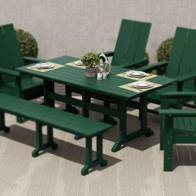Polytrends Laguna Hdpe All Weather Outdoor Patio 71" Rectangular Dining Table