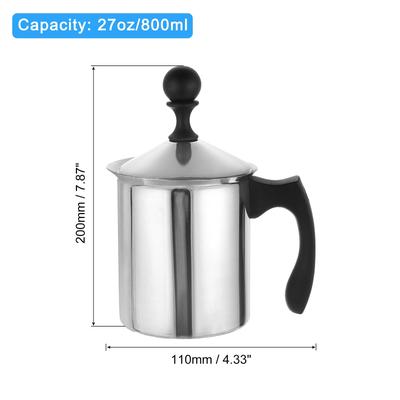 Manual Whipped Cream Dispenser, Stainless Steel Handheld DIY with Lid