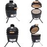 Vidaxl - Barbecue à fumoir Kamado 2-en-1 Céramique 56 cm Noir - barbecue à fumoir - barbecues à