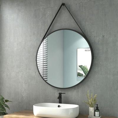 Heilmetz Badspiegel Rund Badezimmerspiegel Wandspiegel mit Verstellbarem Riemen Wasserdicht IP44 Image