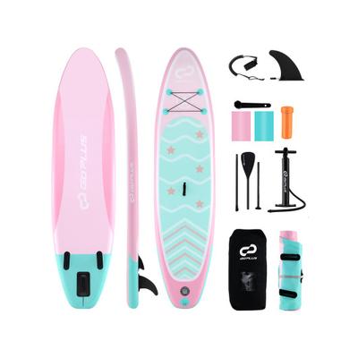 Costway 11 Feet Inflatable Stand up Paddle Board with 3 Fins and Adjustable Paddle-L