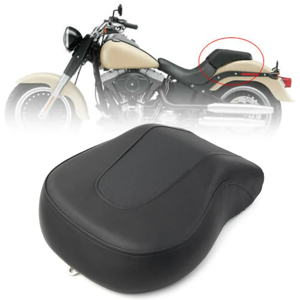 Motorrad-Beifahrersitz hinten, schwarzes Leder, für Harley Davidson FLSTF FatBoy 2008 2009 2010 2011 2012 2013 2014