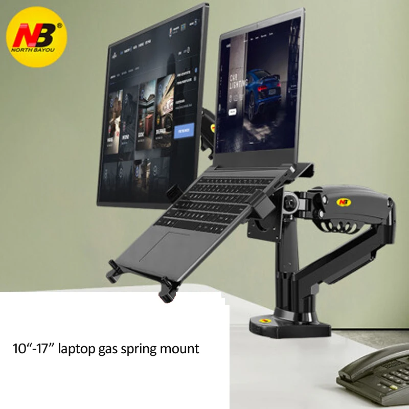 NB F160 10–17,0 Zoll Laptop-Halterung, 360° drehbar, 10–27 Zoll Luftpresse, voll bewegliche Gasdruckfeder, LCD-TV-Tischbildschirm, STAND-Monitor, Schreibtischunterstützung Image