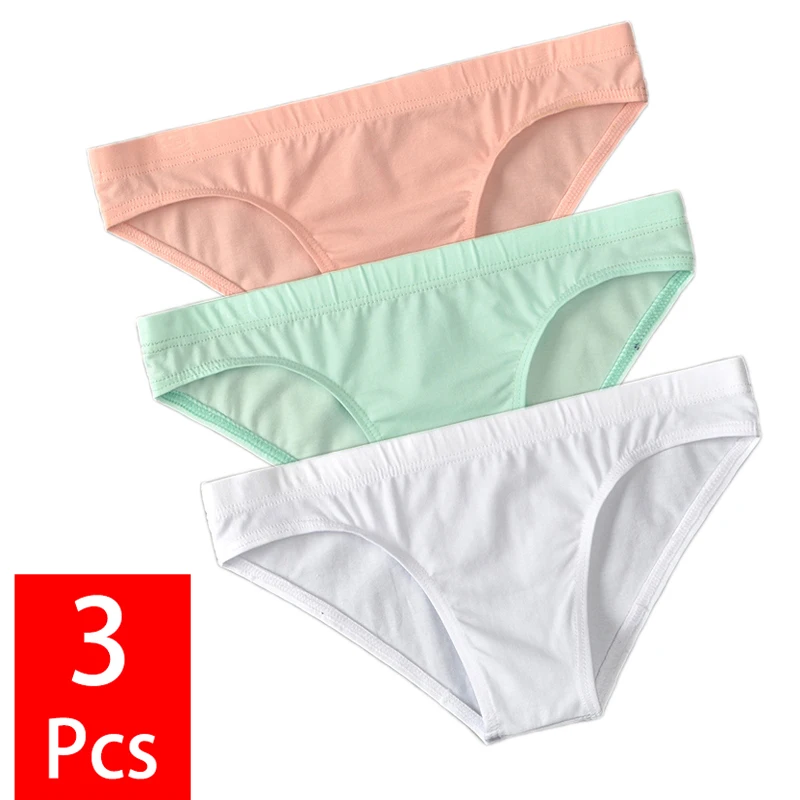 3 teile/los Herren Höschen sexy Mann Unterwäsche Slips mittlere Taille bequeme Unterhose u Ausbuchtung Beutel atmungsaktive Baumwolle männliche Unterwäsche Image