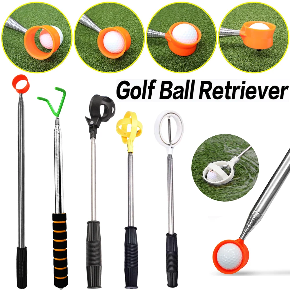 9ft/12ft Golfball finder Teleskop bequemer Griff Golfball Pickup Edelstahl Outdoor Golf Zubehör Image