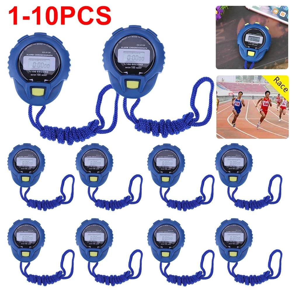LCD Digital Timer tragbare Handheld Sport Stoppuhr Digital anzeige Fitness Timer Zähler für Sport Stoppuhr Chronograph Image