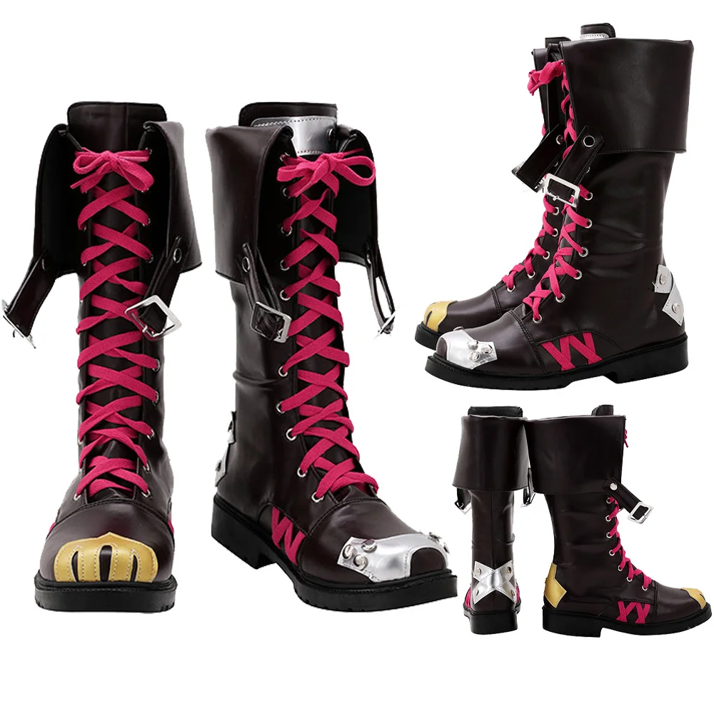 Frauen Männer Arcane Jinx Cosplay Schuhe Stiefel Spiel LoL Roleplay Schuhe Fantasie Halloween Karneval Party Kostüm Zubehör