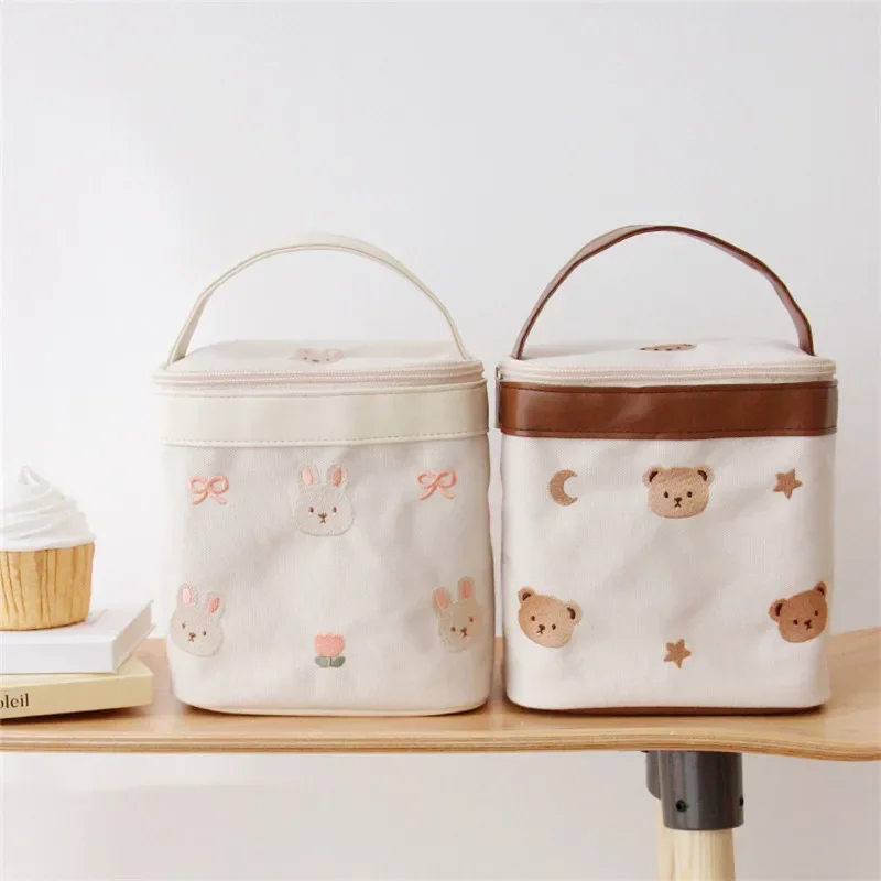 Wickelt aschen wasserdichte Bären stickerei Wärme isolierung Mama Tasche Mode Lebensmittel Aufbewahrung taschen multifunktion ale Mutter Baby Taschen Image