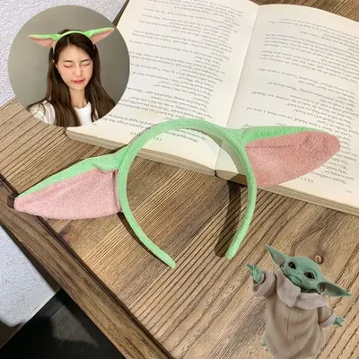 MINISO Headgear Headband Yoda Headband Plush Kawaii Hair Accessories Baby Yoda Character Alien Girl