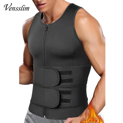 Männer Body Shaper Taille Trainer Sauna Weste Doppel Gürtel Sweat Shirt Korsett Top Bauch Abnehmen Shapewear Fett Brennen Fitness Anzüge Image