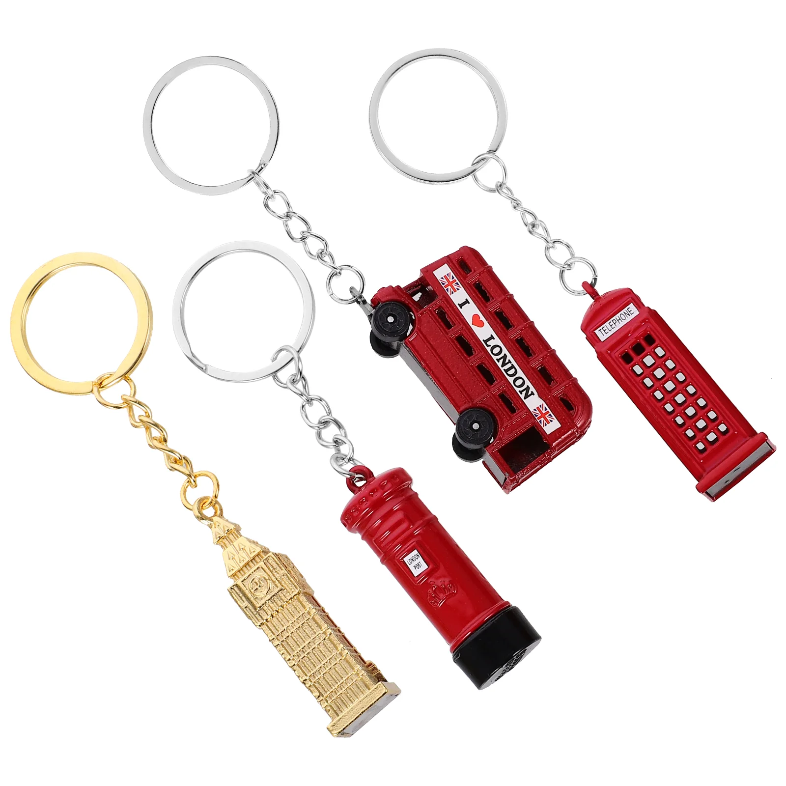 London Keychain Key Souvenir Souvenirs Keyringring Telephone Booth Gifts Holder British Big Ben Pendant Uk Keychains Metal