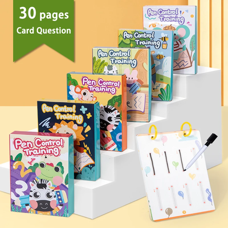 Kleinkinder Stift Kontroll bücher Montessori Lernspiel zeug Verfolgung Schreiben Malen Abwischen Aktivität Arbeitsbuch Pfarrei Lernspiel zeug Image