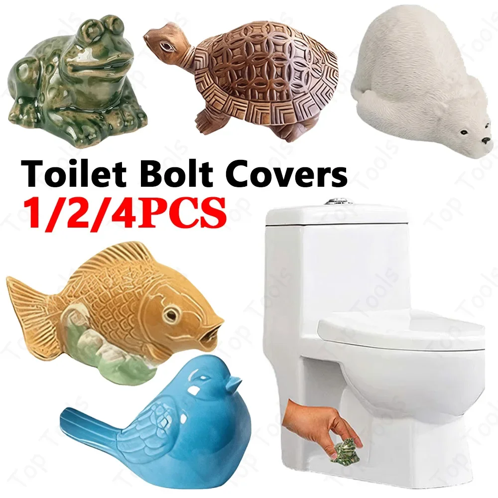 /4pcs Spaß Tier Toilette Bolzen Abdeckung Toilette Bolzen Schraub verschluss Frosch Fisch Schildkröte Vogel niedlichen Toilette Bolzen Abdeckung Bad zubehör