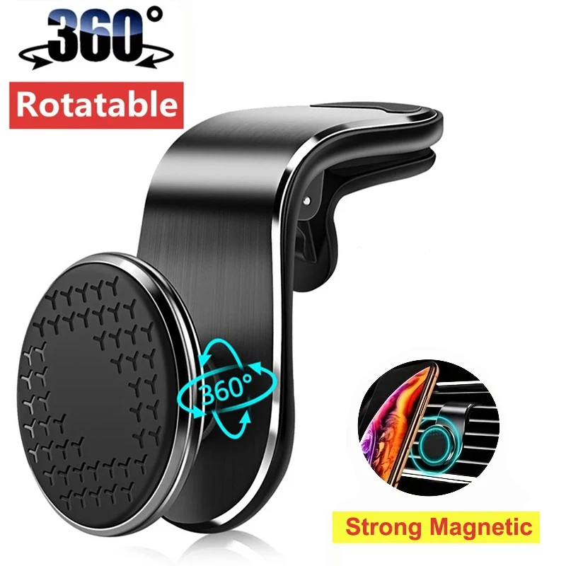 Support de téléphone magnétique rotatif pour voiture, Support magnétique pour grille d'aération, GPS, Support de téléphone pour Smartphone dans la voiture, pour iPhone Samsung Xiaomi