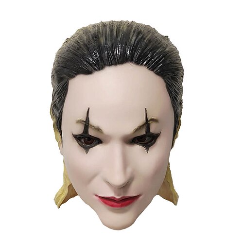 Joker Clown Maske Gruseliges Kostüm Erwachsene Herren Damen Halloween Karneval Einfache Halloween-Kostüme Verkleiden Image