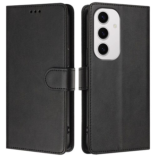 Handy Hülle Handyhüllen Für Samsung Galaxy S25 S24 S23 S23 FE S22 S21 Ultra Plus A55 5G A35 5G A25 A15 Rückseite Mit Ständer Magnetisch Mit Handgelenkschlaufe Retro TPU PU-Leder Image