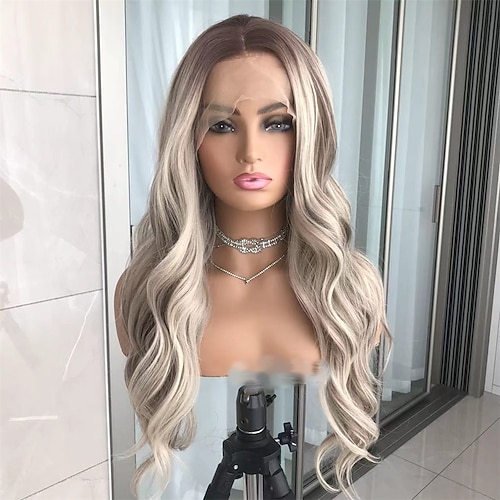 Remy-Menschenhaar, 13 x 6 Lace-Front, 13 x 4 Lace-Front, 4 x 4 Lace-Front-Perücke, Mittelteil, freier Teil, brasilianisches Haar, glattes blondes Haar, blonde Perücke, 180 % Dichte, mit Babyhaar, Image