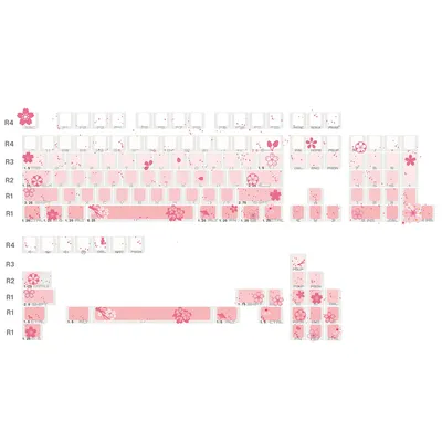 JKDK Studio Sakura colorful Keycaps Side Print Backlit OEM Profile For 61 68 84 87 104Keys Cherry Mx