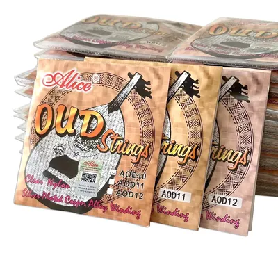 10/11/12-String OUD Strings Set Clean Nylon Silver-Plated Copper Alloy Winding Arabic/Turkish Tuning