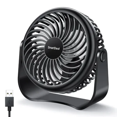 SmartDevil USB Desk Fan 3 Speeds Portable Mini Desktop Fan, 360° Adjustment Small Personal Table Fan