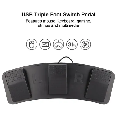 USB Triple Foot Switch Pedal Multifunctional Ergonomic Triple Foot Switch Pedal for Playing Games