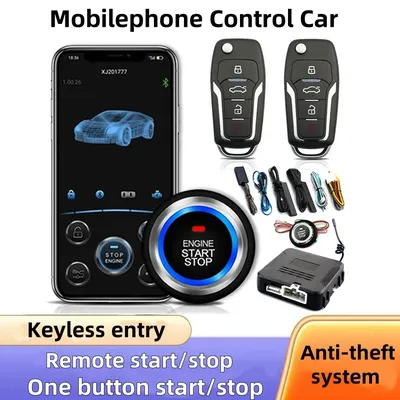 Mobilephone Remote Control Car Engine Start One Button Start Stop Autostart Keyless Entry System PKE Automatic Central Locking