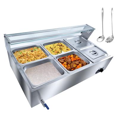 Commercial Food Warmer with Tempered Glass Cover