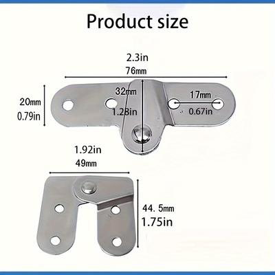 TEMU Modern Polished Metal Folding Hinge, 1.5mm Thick Iron Chicken Mouth Design, Face Mount Hardware Accessory For Storage Tables, Foldable Table Hinge | Functional Table Hinge | Secure Mounting Hinge Image