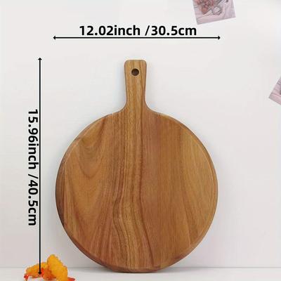 TEMU Premium Acacia Wood Cutting Board - Versatile Chopping & Pizza Serving Tray, Essential Kitchen Accessory Image