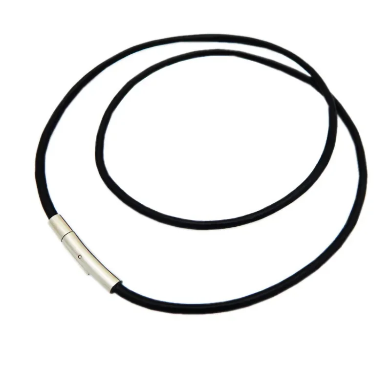 2MM/3MM/4MM/5MM Girocolli in pelle di colore nero Collane per donna Uomo Catena di corda Gioielli con chiusura magnetica in acciaio inossidabile