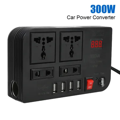 300w 4 USB-Anschlüsse Netzteil Gleichstrom 12V zu Wechselstrom 220V Wandler Überlast schutz Auto Image