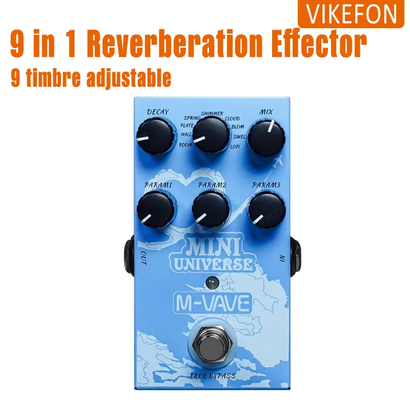 M-VAVA Mini-Universe Digital Reverb Pedal Analoges Nachhall-Gitarrenpedal 9-Reverb-Töne Pedal Pure für E-Bass-Musik Image
