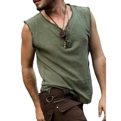 Erwachsene Männer Medieval Renaissance Hemd Pirate tunika top Larp Viking Kostüm Sleeveless bauern Image