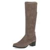 Stiefel CAPRICE, Damen, Gr. 41, XS-Schaft, grau (taupe), Textil, elegant, Schuhe, Blockabsatz, Schlupfstiefel mit Stretch-XS-Schaft in schmaler Form
