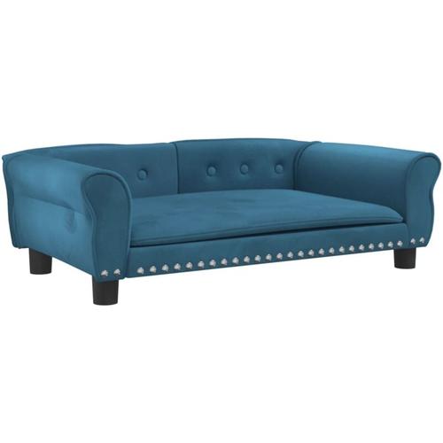 Hundebett Blau 95x55x30 cm Samt Vidaxl