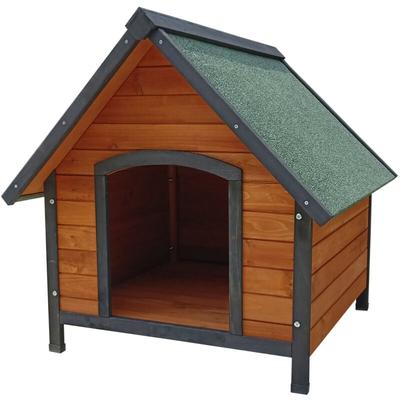 Große Hundehütte aus Holz Gardiun Loki 82x100x88 cm mit Giebeldach und Asphaltdachdeckung