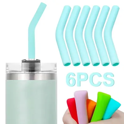 Silicone Straw Covers Metal Straws Tips Cover 8MM Wide Straws Reusable Steel Covers Straw Stainless