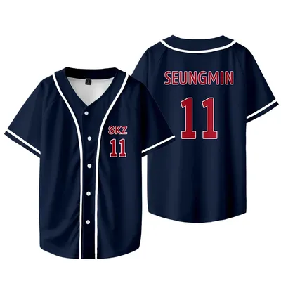 KPOP FELIX BANGCHAN CHANGBIN HYUNJIN SEUNGMIN LEE KNOW Baseball Jersey Short Sleeve Baseball Uniform