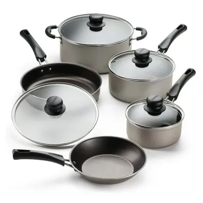 Nonstick Cookware Set with 9-Piece Complete Aluminum Collection Simple Cooking Stay-Cool Handles