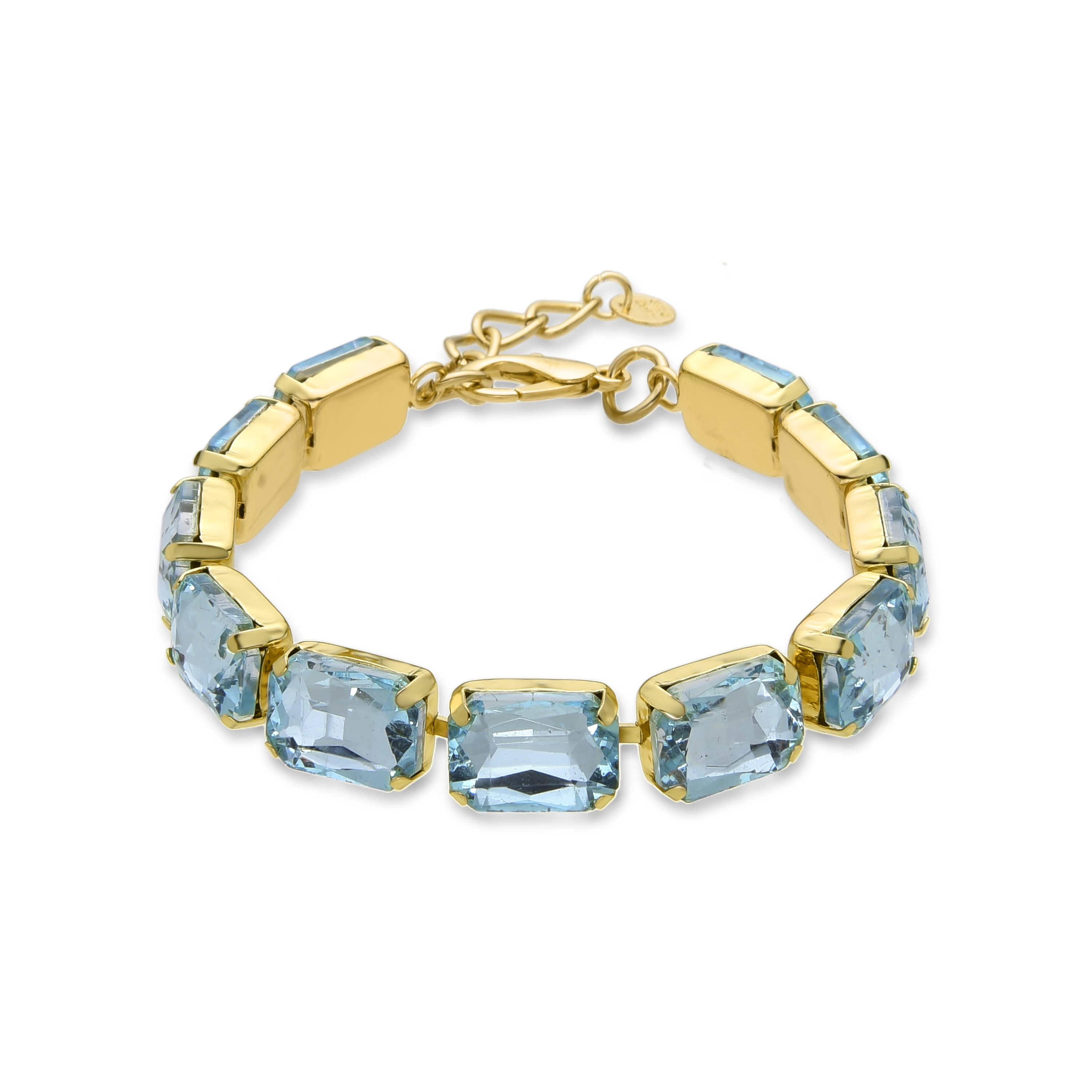 Luxenter Blaues Kristallarmband aus 18k Gelbgold - Ankek Image