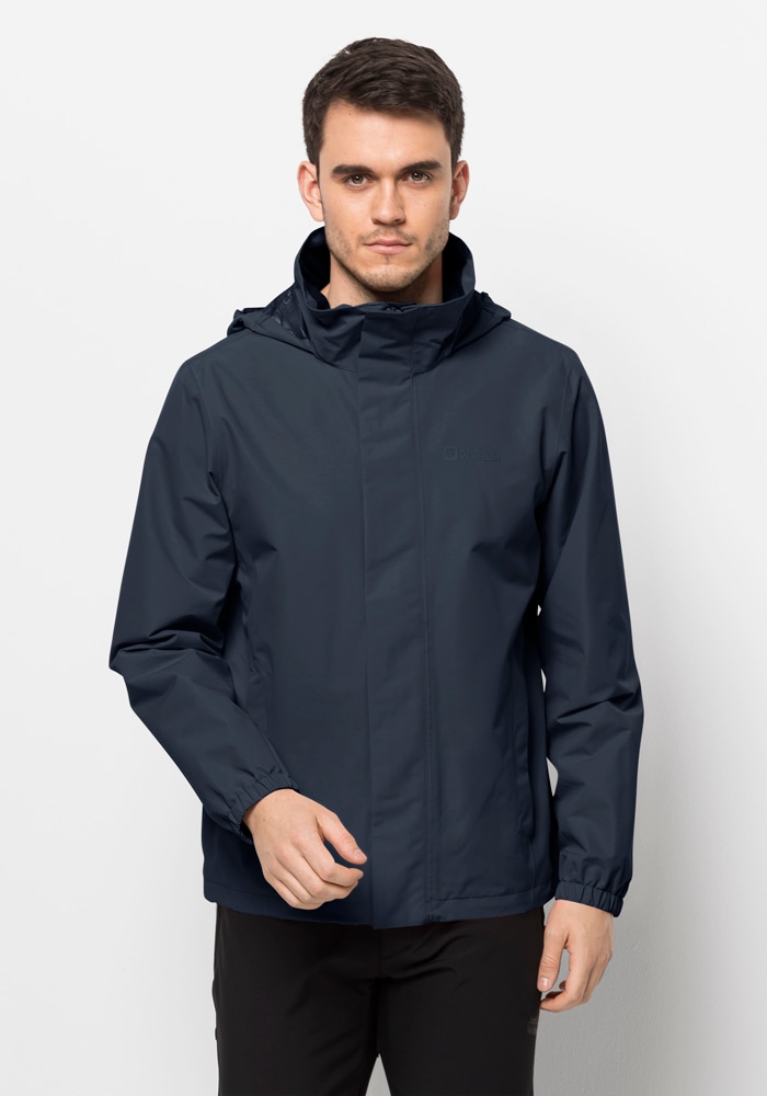 Softshelljacke JACK WOLFSKIN "STORMY POINT 2L JKT M", Herren, Gr. M (50), blau (night, blau), Obermaterial: 100% Polyester; Futter: 100% Polyester, Jacken Softshelljacke