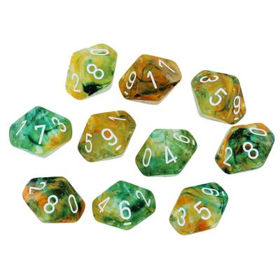 Chessex Nebula Spring/white Set of Ten d10 Dice