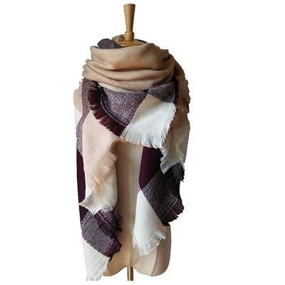 Women's Oversized Tartan Scarf - Cozy Plaid Shawl