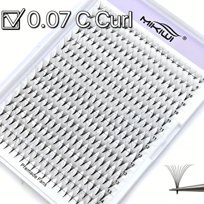 TEMU 320pcs Premade Fans Eyelash Extensions, 10d Thickness 0.07mm C/d Curling 8-15mm Mix Eyelashes, Middle Stem Premade Fans Dramatic Volume Lash Extensions