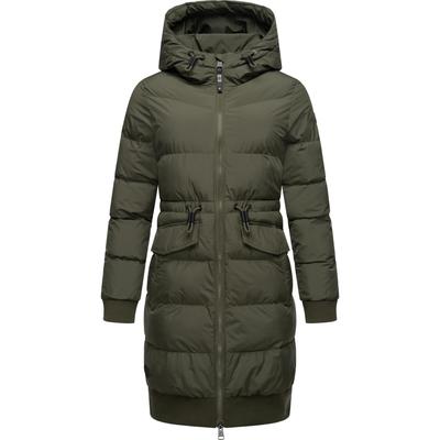 Steppmantel RAGWEAR "Briosh", Damen, Gr. XL (42), grün (olivgrün), Obermaterial: 100% Polyester, Futter: 100% Polyester, Wattierung: 100% Polyester, modisch, figurumspielend ca. Mitte Oberschenkel, hoch geschlossener Ausschnitt, Langarm eng... Image