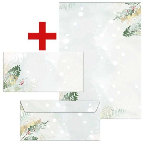 Sigel Motiv-Papier »Christmas Forest Watercolor« A4 inkl. Briefumschläge Din lang »Chr, 21x29.7 cm Image