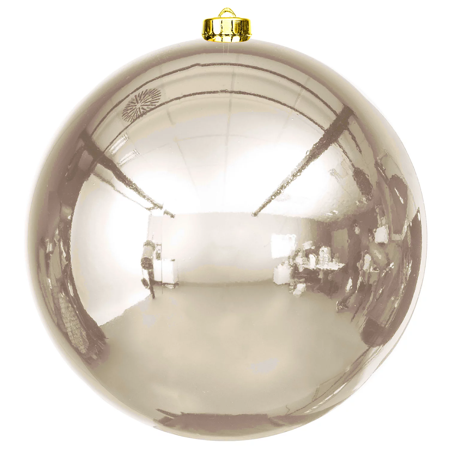 Boule de Noël en plastique, crème, 20 cm Ø