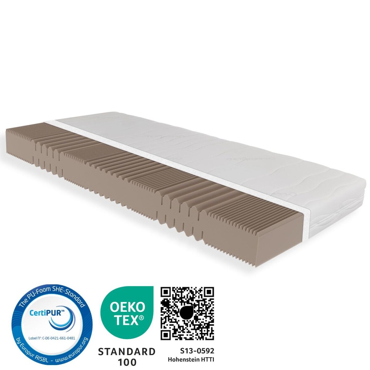 Sleepneo Matratze 120x200 cm, Höhe 18cm, hochwertiger Bezug aus GREENFIRST Doppeltuch, Kaltschaummatratze 120x200, Härtegrad H5 - bis 150kg, atmungsaktiv Image