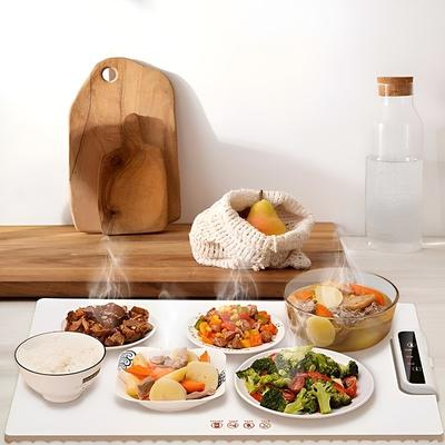Food Warmer Mat Adjustable Food Warmer Silicone Electric Heating Tray for Food Full Surface Heating Nano-Material Silicone Heating Tray Roll Up